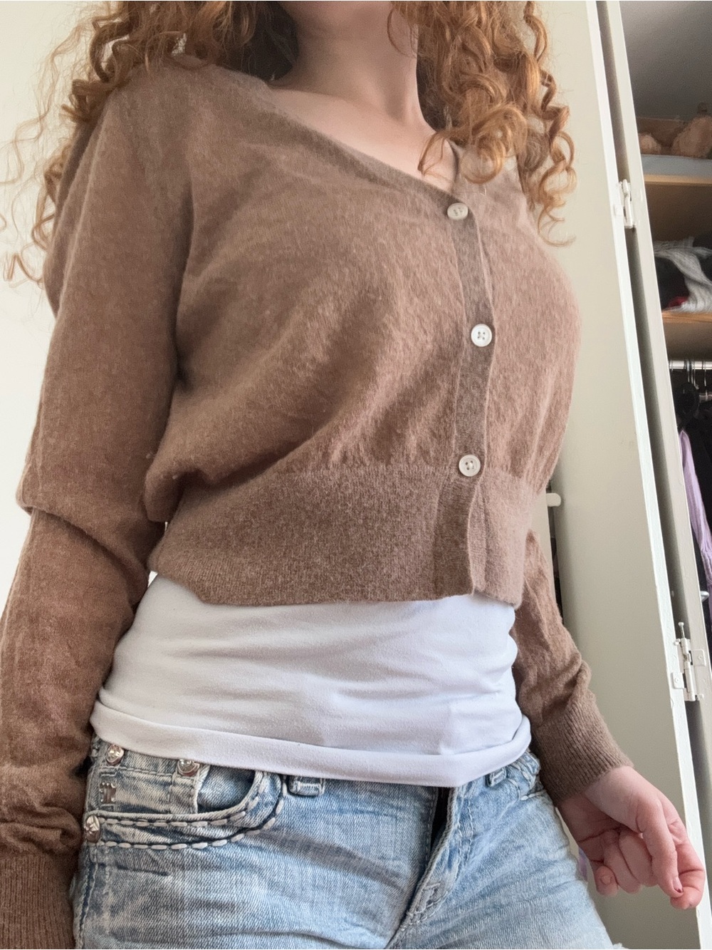Everlane Brown V-Neck Button Cardigan - Picture 2 of 3